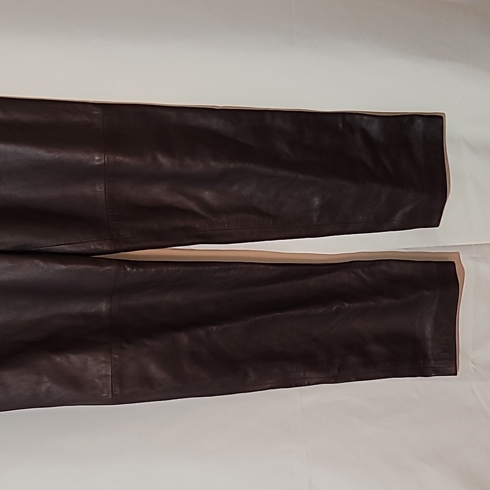 Authentic Vintage CHANEL 01A Lambskin Leather Trousers - Coffee Brown. SZ40 RARE - Picture 4 of 11
